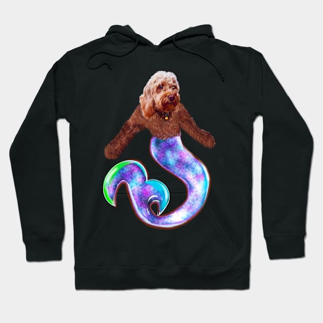 Magical rainbow mermaid Cavapoo Cavoodle - cavalier king charles spaniel poodle Hoodie by Artonmytee